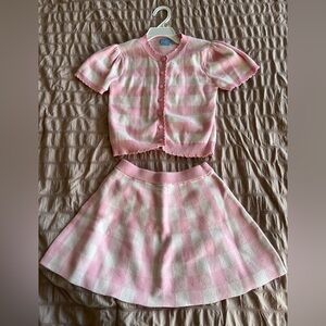 Kid’s Set Draper James Pink and White Knit Set